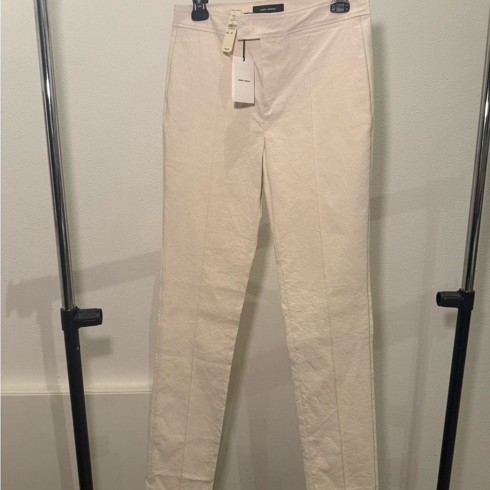 Isabel Marant Cream Straight Leg Pants